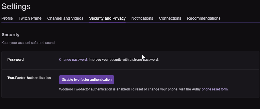 Secure your twitch account with 2fa