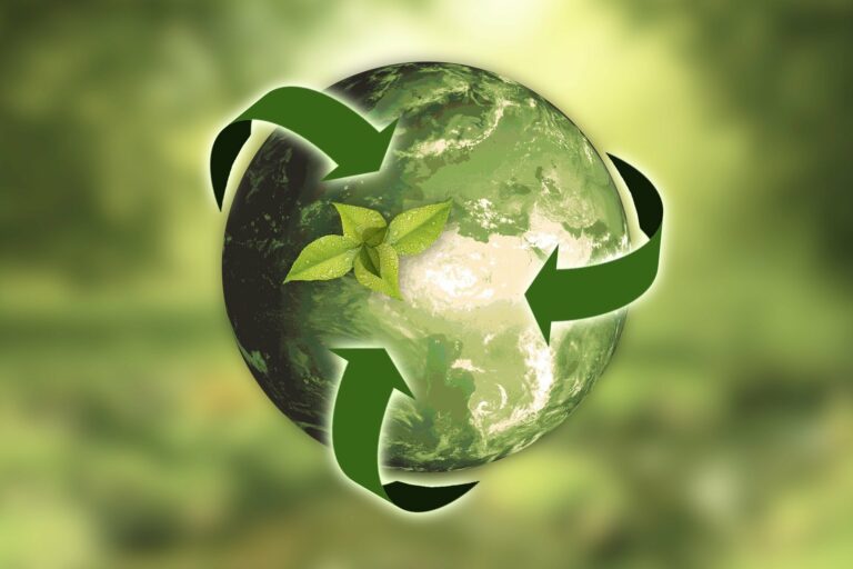 An image of earth and recycle symbol. Recycle your Content for Growth.
