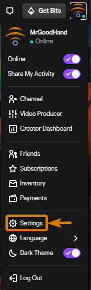 change your twitch name in the settings page.