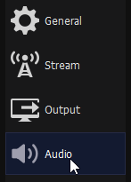 Select audio in the settings window
