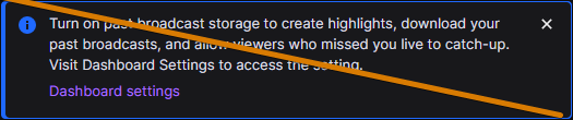 The notification window present in the Video Producer to store past broadcasts is inaccurate.