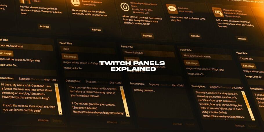 Twitch Panels Explained