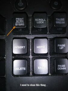 Zoomed in Picture of the Logitech G Pro Keyboard - Highlighting the Print screen button