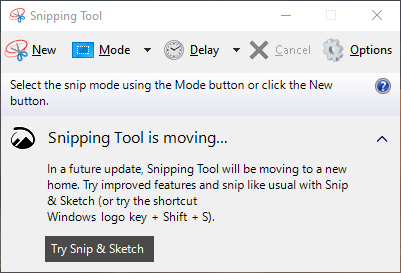 snipping tool screenshot interface