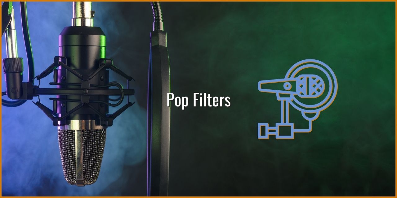 Pop Filter next to a microphone