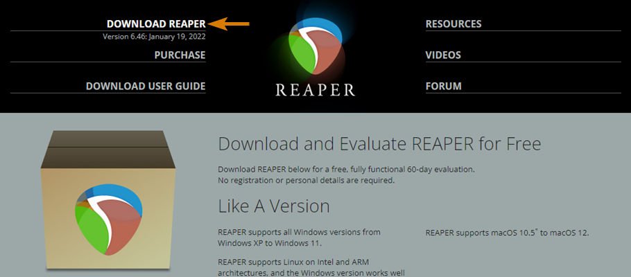 Download Reaper DAW to Convert Audio Files