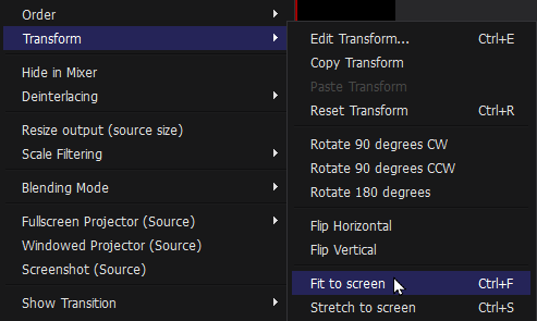 Fit to Screen in OBS Studio