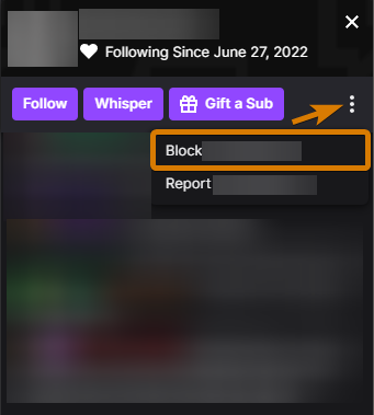 The Steps to block someone on Twitch