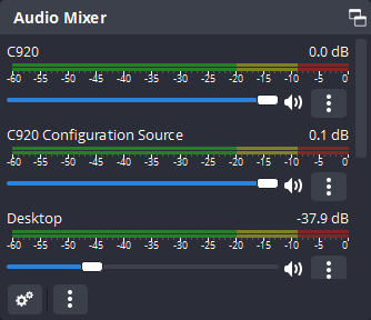 OBS Horizontal Audio Mixer layouts preview