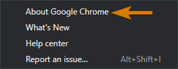 About Google Chrome in settings