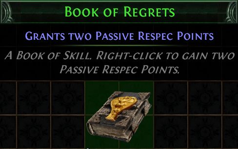 Book of Regrets in Path of Exile - Grants Two Passive Respec points
