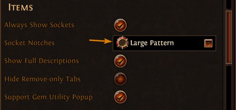 Selecting your alternate socket designs in the UI tab under Items.